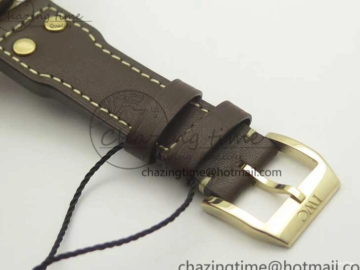 MIROTIME 0311 Big Pilot IW501005 Real Bronze ZF 1:1 Best Edition Black Dial on Brown Leather Strap A Sleek 7192